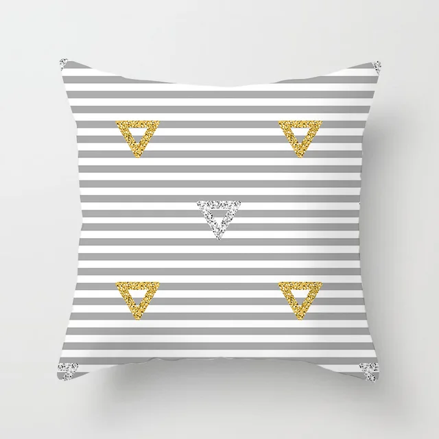 Nordic style Golden Geometric print Sofa Cushion Cover From Ins Tpr05711 - Shop at LoveMi