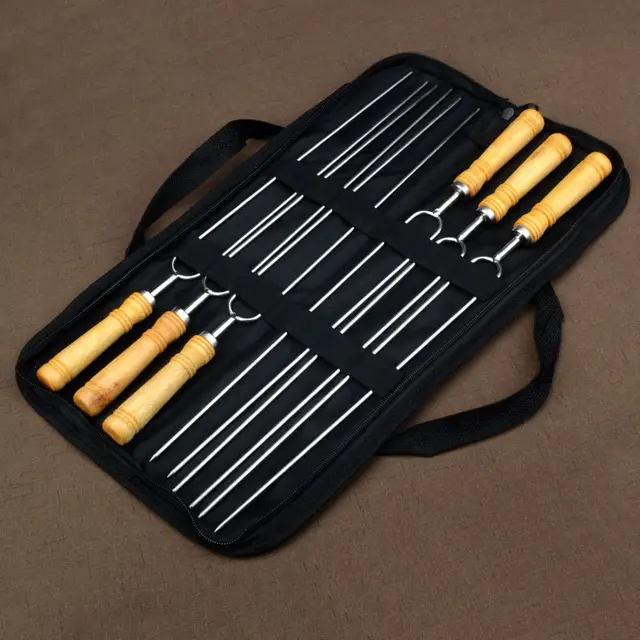 Outdoor Stainless Steel Barbecue Skewers And Barbecue Accessories 6 Pieces - Shop at LoveMi