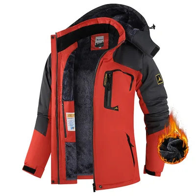 Warm Fleece Outdoor Windproof Mountaineering Cotton Jacket Red Female - Shop at LoveMi
