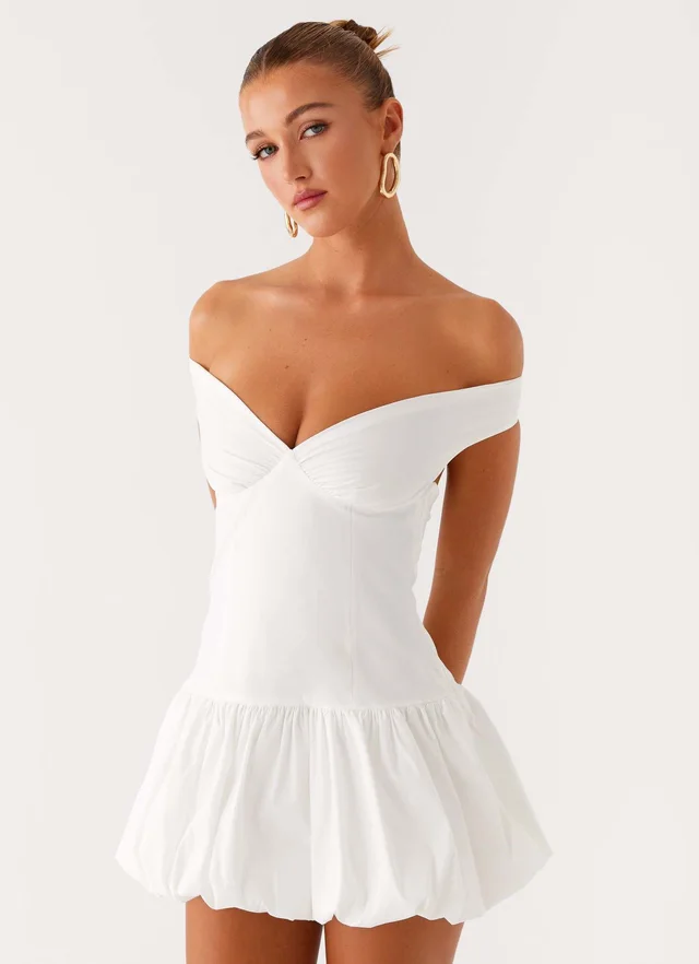 Spicy Girl Polka Dot Halterneck Waist Cinching Figure flattering Dress White - Shop at LoveMi