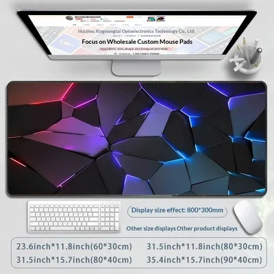 Custom Gaming Laptop And Desktop Anti slip Geometric pattern Gaming Mouse Pad 300X600X2Mm - Shop at LoveMi