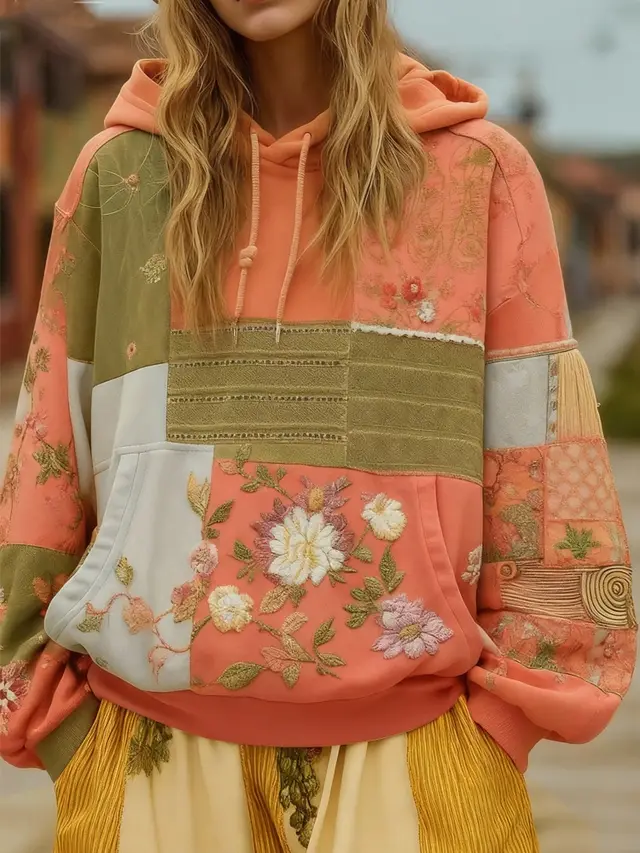 Women's Casual Hooded Long Sleeve Pullover With Regular Fit And Digital Print Figure 4 - Shop at LoveMi