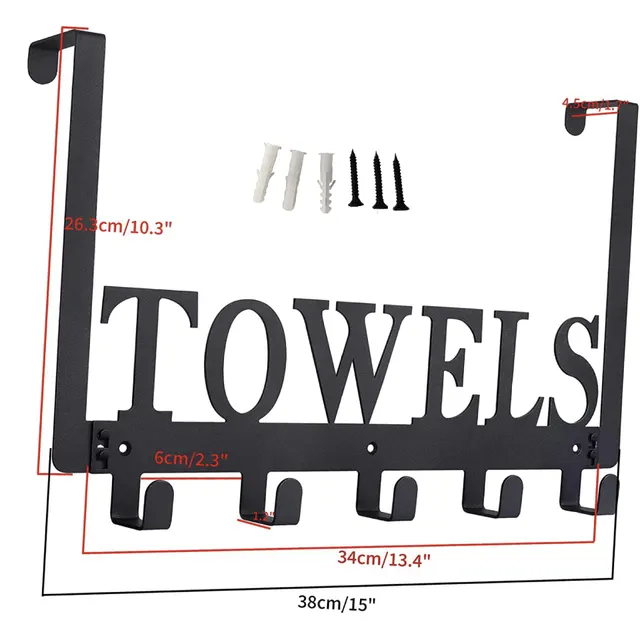 Wrought Iron TOWELS Hook Punch Free Door Back Coat And Hat Hook Towels Black - Shop at LoveMi