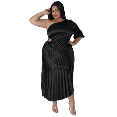 Fashionable And Sexy Off the shoulder Drawstring Pleated Dress Black - Shop at LoveMi
