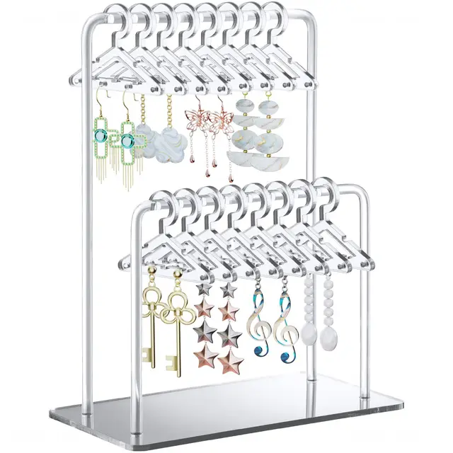 Personalized Acrylic Jewelry Display Rack Double Layer Silver - Shop at LoveMi