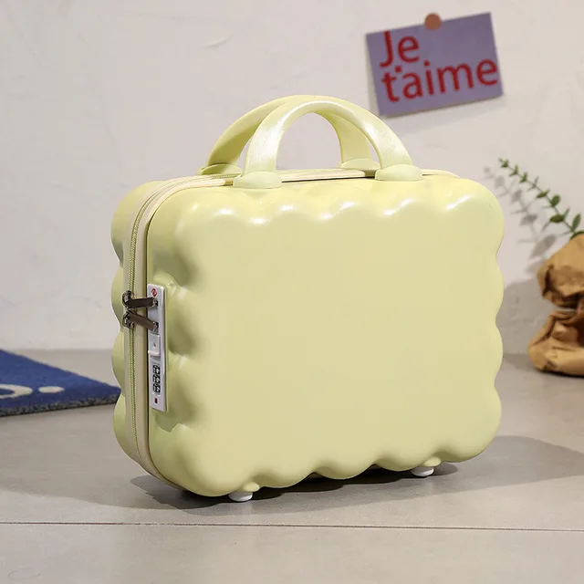 14 inch Macaron colored Suitcase With A Combination Lock Light Yellow - Shop at LoveMi