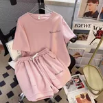 Figure-flattering Casual Wide-leg Pants Two-piece Set - Pink