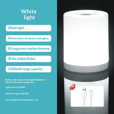 LED Bedside Night Light With Touch sensitive Brightness Adjustment And Long Battery Life For The Bedroom Warm Light - Shop at LoveMi