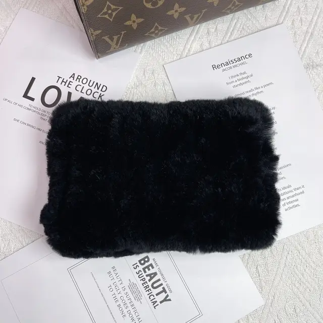 Women's Versatile Fur Snood Warm Scarf Black - Shop at LoveMi