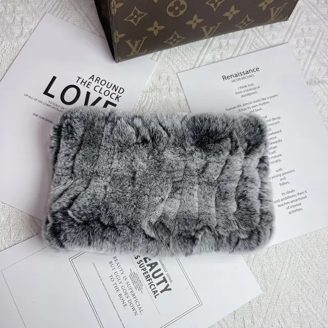 Women's Versatile Fur Snood Warm Scarf Frost Gray - Shop at LoveMi