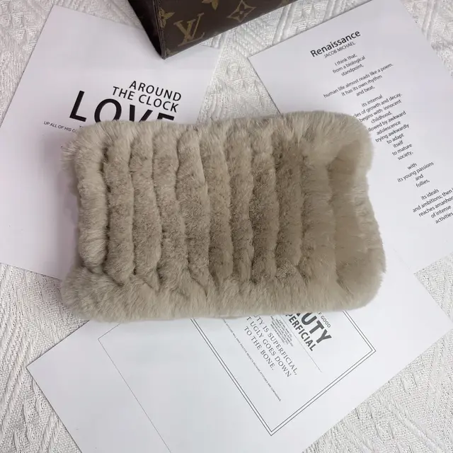 Women's Versatile Fur Snood Warm Scarf Light Khaki - Shop at LoveMi