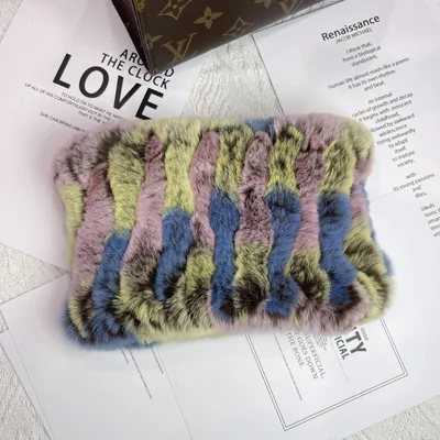 Women's Versatile Fur Snood Warm Scarf Yellow Pink Blue - Shop at LoveMi