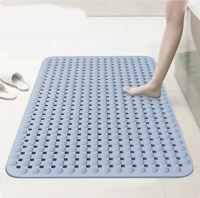 Eco friendly PVC Material Shower And Toilet Foot Mat Light Blue - Shop at LoveMi