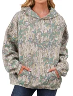 Women's Fashionable Printed Camouflage Maple Leaf Hoodie Top - L2591159-Xl