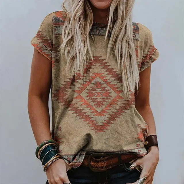 Women's Retro Floral print Short sleeve Top T7994 - Shop at LoveMi