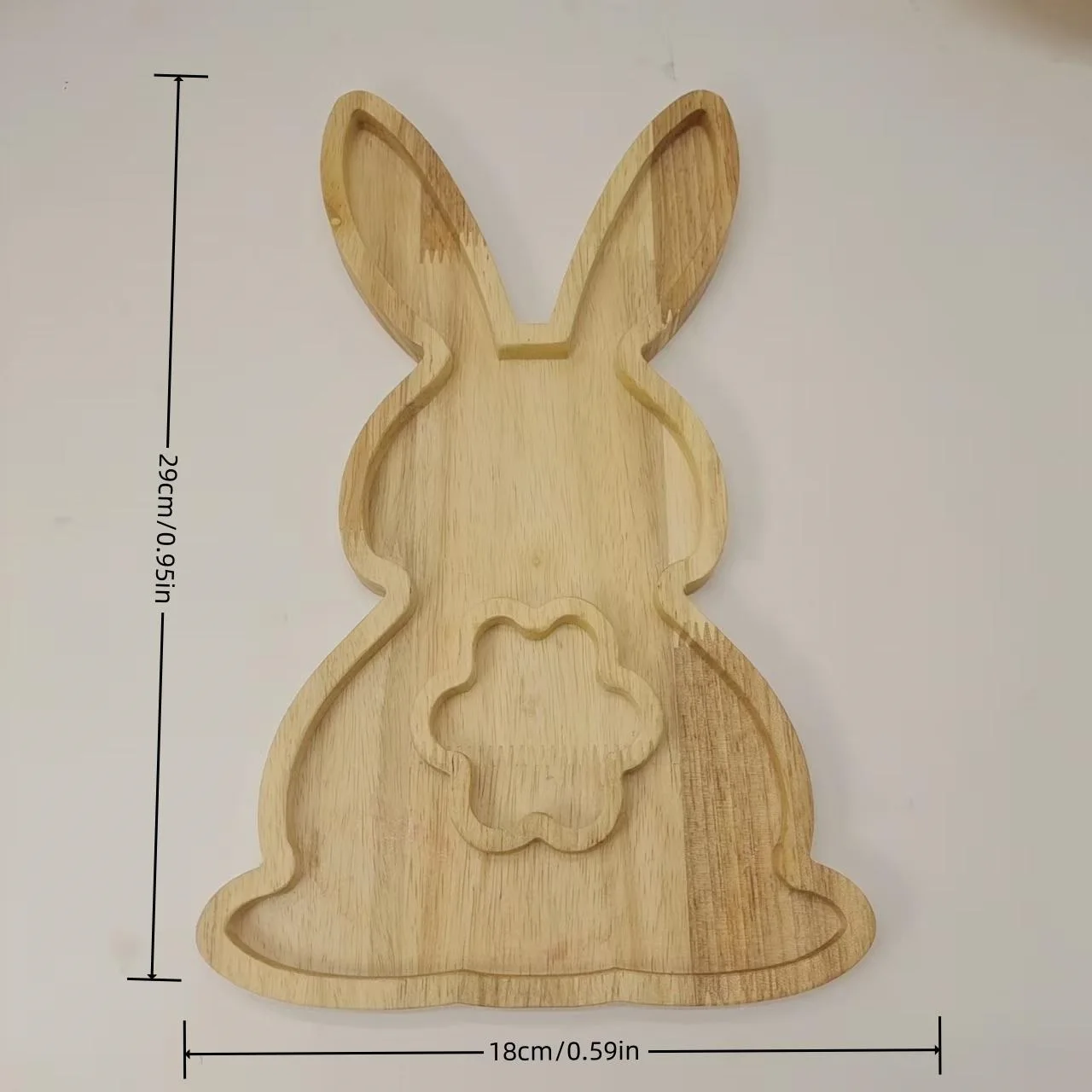 Creative Cartoon Wooden Christmas Tray Easter Tray - Flower Rabbit