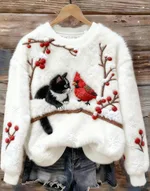 3D-printed Christmas-themed Women's Flannel Hoodie - Rwjlnwy13 1291
