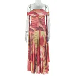 Loose Comfortable Printed Pleated And Cool-fit Sheath Skirt - Yellow