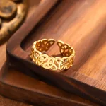 Popular Openwork Multi-style Stainless Steel Rings - J1097A Gold