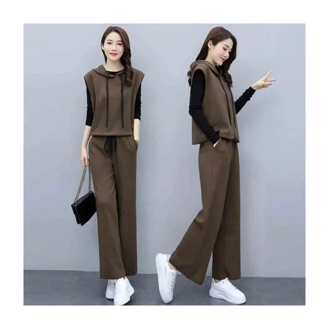 Elegant Youth enhancing Figure flattering Wide leg Pantsnew Casual Chic And Fashionable Suit Brown - Shop at LoveMi