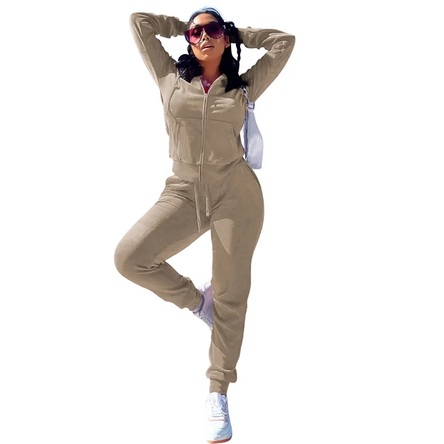 Women's Casual Silver Fox Fur Top And Pants Two piece Set Light Brown - Shop at LoveMi