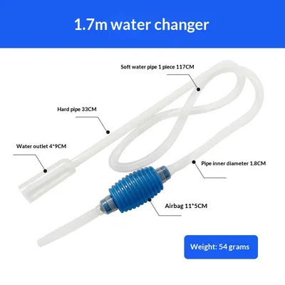 Fish Tank Manual Siphon Tube For Sand Cleaning And Water Changes 17 Beige Blue - Shop at LoveMi