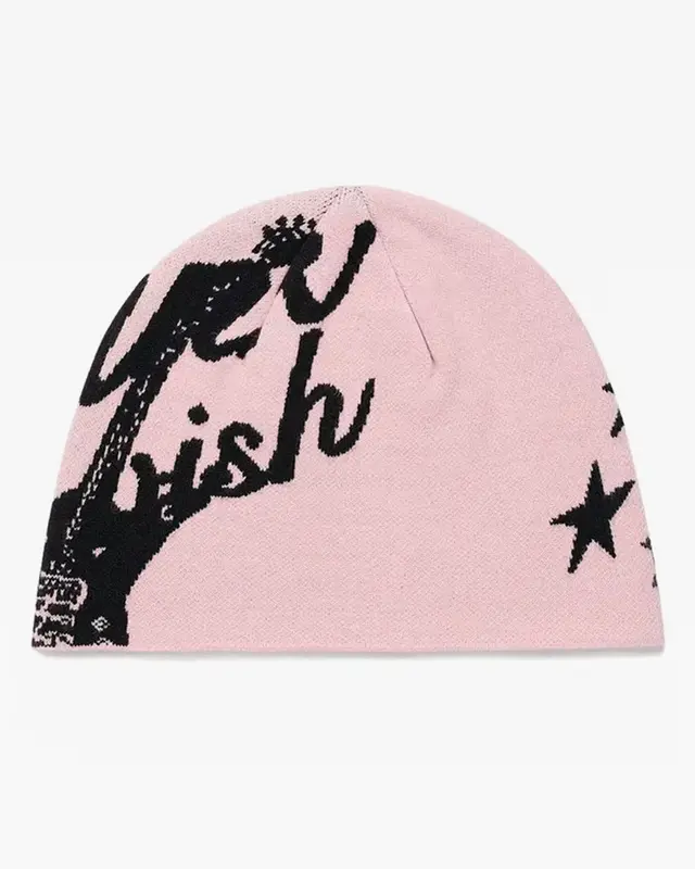 Fashionable Casual Versatile Knitted Hat With Embroidered Letters For Both Pink - Shop at LoveMi