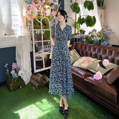 V neck Short sleeve Workwear Belted Waist Dress Picture Color Xl - Shop at LoveMi