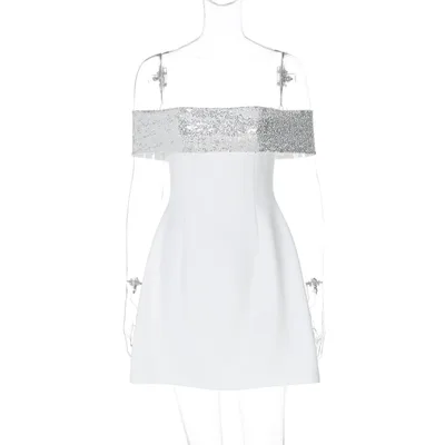 Bodycon Off the shoulder Evening Gown White - Shop at LoveMi