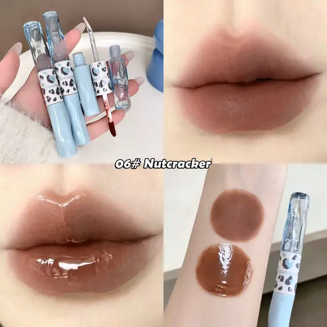 Leopard Print Double Ended Lip Glaze Matte Lipstick Style 6 - Shop at LoveMi