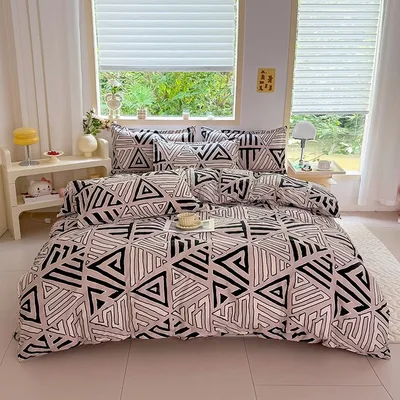 Breathable And Skin friendly Brushed Bed Sheets Triangular Geometry - Shop at LoveMi