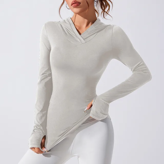 Women's Quick Drying Yoga Running Hoodie Gray - Shop at LoveMi