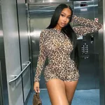 Elastic Sexy Leopard Print Jumpsuit For Women - Leopard