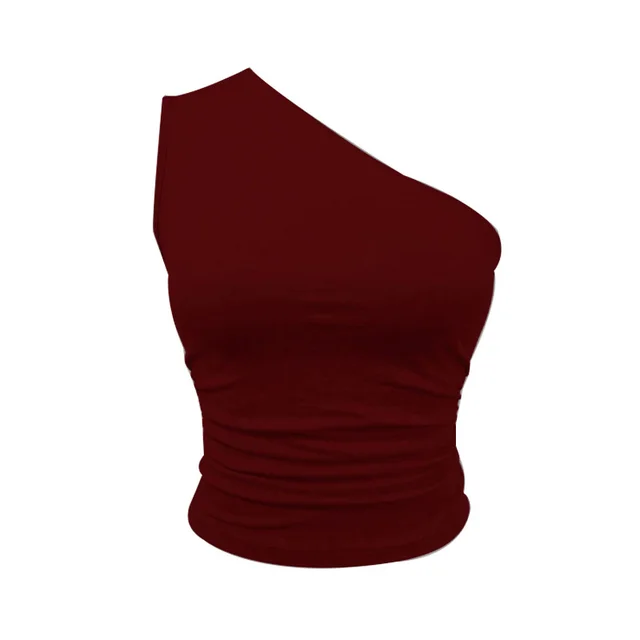 Summer European And American style Sexy Off shoulder Tops Wine Red - Shop at LoveMi