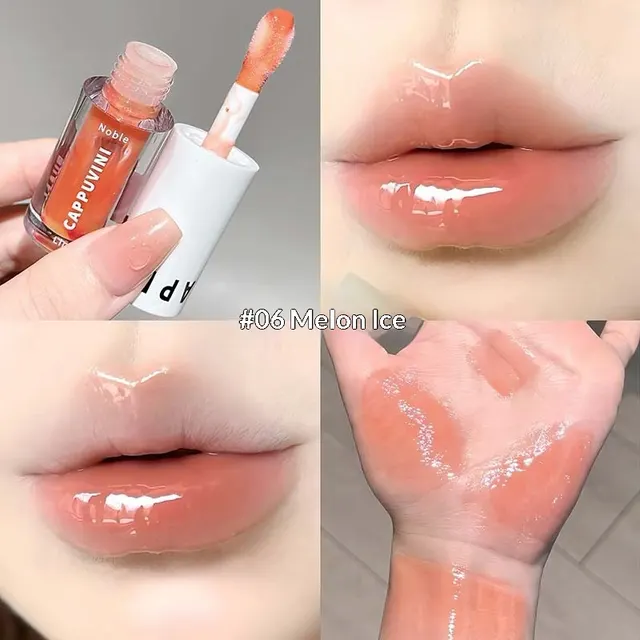 Iced Slush Double Color Mirror Finish Dewy Glass Brightening Lip Gloss Melon Ice - Shop at LoveMi