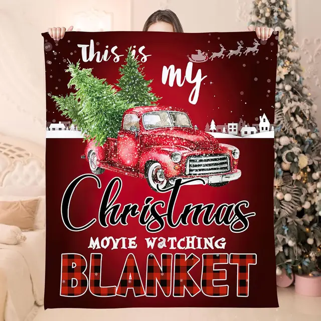 American style Christmas Digital print Throw Blanket Red Christmas Car - Shop at LoveMi