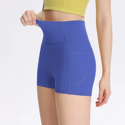 Cloud feel High waist Butt lifting Thin Elastic Three quarter length Pants Klein Blue - Shop at LoveMi