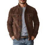 New Men's Casual European And American-style Jacket Made From Faux Suede - Brown