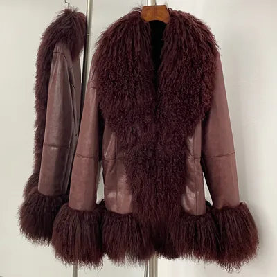 Thickened Wool Jacket With A Suede like Finish Wine - Shop at LoveMi