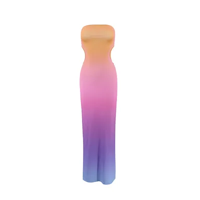 Ombre Print Halter Crop top Dress Colorful Multi - Shop at LoveMi
