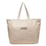 Sleek High Capacity Womens Leather Shoulder Bag - White