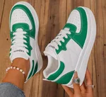 Womens White Chunky-soled Elevating Sneakers - Green