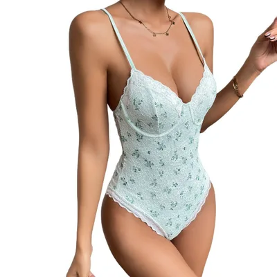 Sexy Form fitting Backless Bodysuit With Lace up Detailing Green - Shop at LoveMi