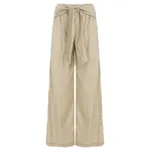 Womens Casual Minimalist High-Waisted Drapey Straight-Leg Pants - Khaki