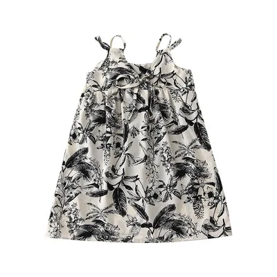 Family matching Resort style Printed Short sleeve Shirt For Beachwear Suspender Skirt M Code - Shop at LoveMi