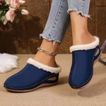 Fashion Plush Slippers Outdoor Wedges Sandals Women's Garden Shoes - Blue
