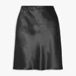 New European And American-style Elastic High-waist Solid-color Skirt For Women - Black