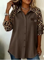 Womens Casual Printed Lapel Blouse Top - Fsqlczppque1V-M
