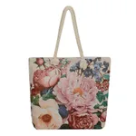 Double Sided Jacquard Embroidered Canvas Tote Bag - Gold