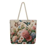 Double Sided Jacquard Embroidered Canvas Tote Bag - Red
